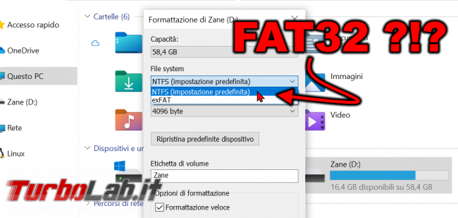 Come formattare chiavetta USB 64 GB più FAT32 Windows 10 - zShotVM_1622365776