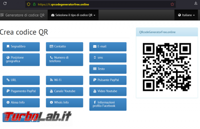 Come generare QR code direttamente online