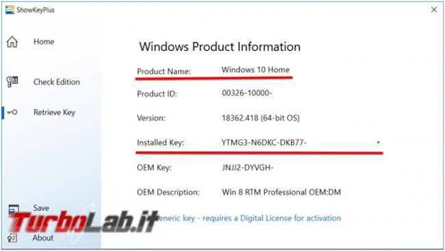 Come identificare versione Windows partendo numero licenza