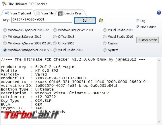 Come identificare versione Windows partendo numero licenza
