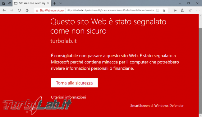 Come ignorare avviso schermata rossa aprire comunque sito pericoloso / non sicuro Microsoft Edge (SmartScreen) - zShotVM_1542445747