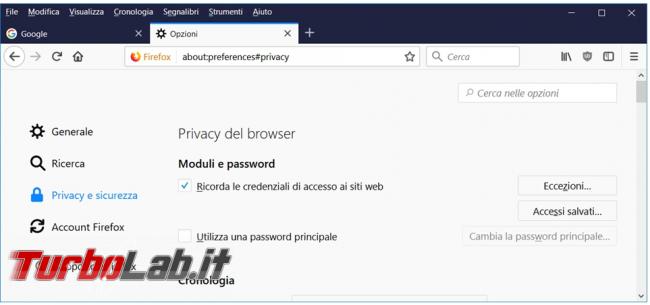 Come impedire memorizzazione password browser web ed eliminare quelle già presenti (Chrome, Firefox, Edge, Opera)