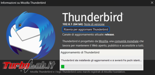 Come impedire Thunderbird aggiornarsi automaticamente