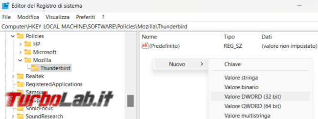 Come impedire Thunderbird aggiornarsi automaticamente