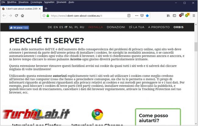 Come impedire visualizzazione banner l’accettazione cookie tutti siti