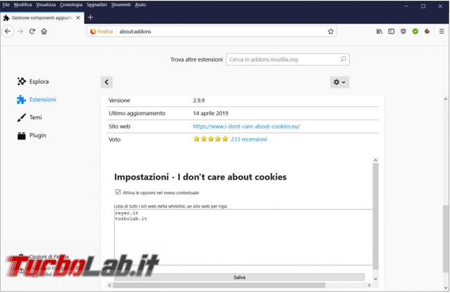 Come impedire visualizzazione banner l’accettazione cookie tutti siti