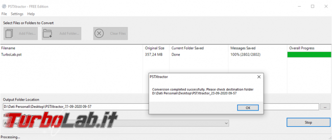 Come importare archivi PST posta Outlook Thunderbird