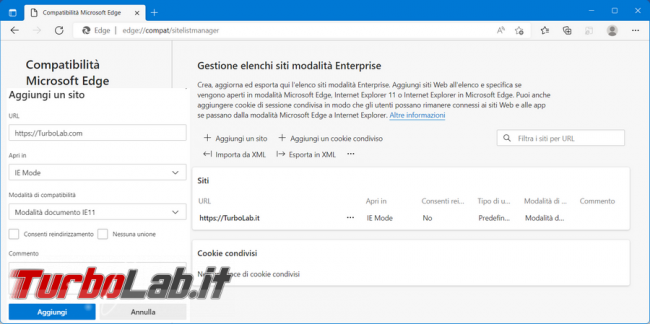 Come impostare modalità Internet Explorer Microsoft Edge