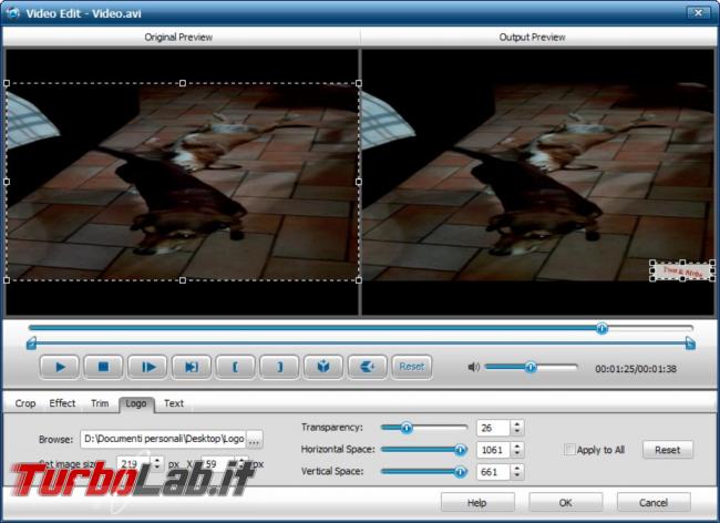 Come inserire watermark video