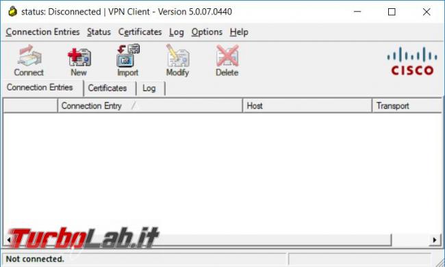 Come installare Cisco VPN Client Windows 10
