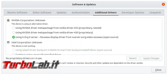 Come installare driver NVIDIA notebook Ubuntu 20.04 attivare GPU GeForce GTX - Installazione driver NVIDIA Ubuntu 4
