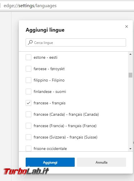 Come installare linguaggi aggiuntivi Microsoft Edge tradurre pagine sono visualizzate lingua straniera