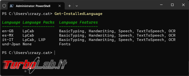 Come installare linguaggi aggiuntivi Windows utilizzando PowerShell