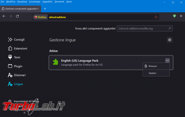 Come installare linguaggio aggiuntivo Firefox cambiare menu, messaggi notifiche