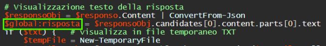 Come integrare Gemini (chatbot ) PowerShell