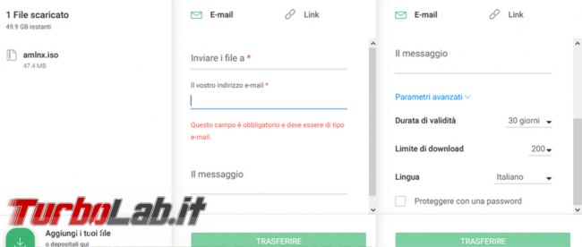 Come inviare file grosse dimensioni Swisstransfer
