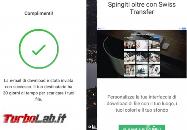 Come inviare file grosse dimensioni Swisstransfer