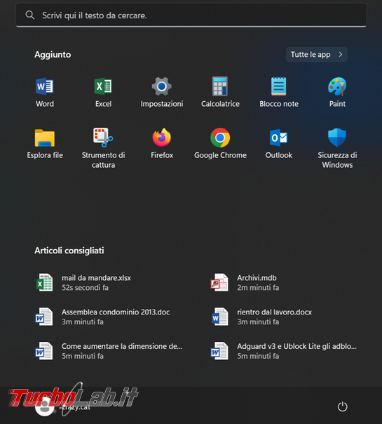 Come modificare layout menu start Windows 11 cambiando spazi occupati