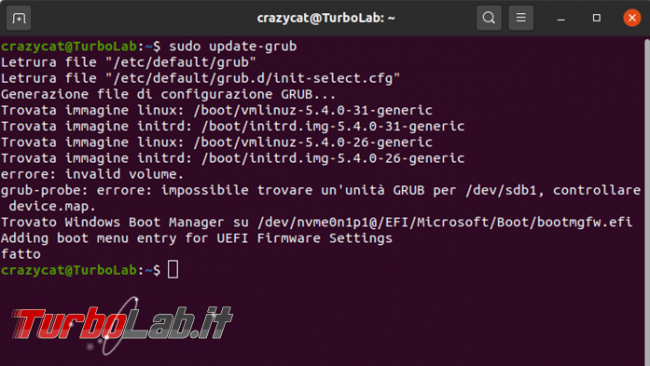 Come modificare menu GRUB Ubuntu