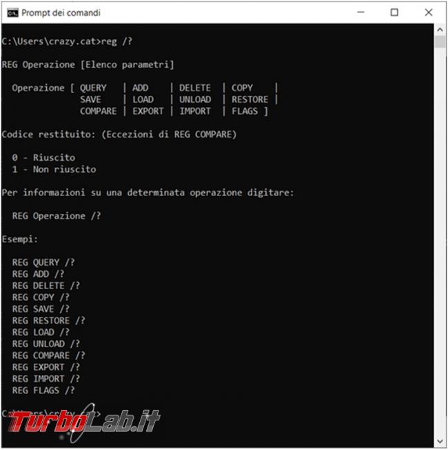 Come modificare registro configurazione Windows via script riga comando