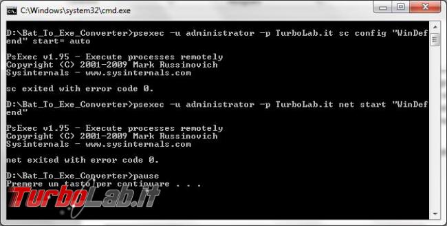 Come modificare stato servizi Windows direttamente riga comando