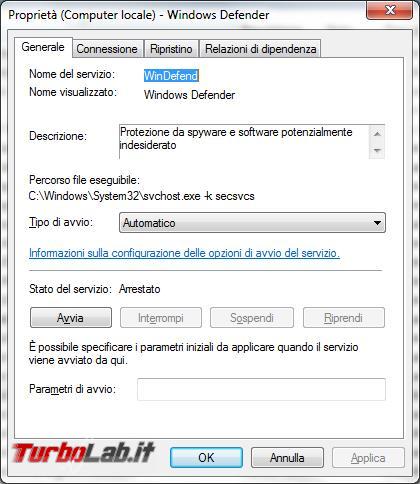 Come modificare stato servizi Windows direttamente riga comando