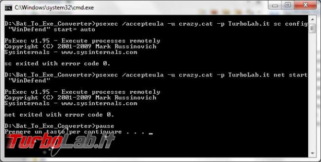 Come modificare stato servizi Windows direttamente riga comando