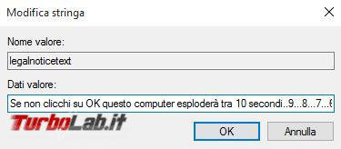 Come mostrare messaggio personalizzato all’avvio Windows