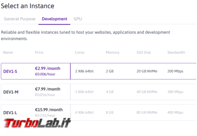 Come noleggiare server VPS Scaleway - istanza_scaleway_2