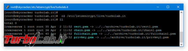 Come ottenere certificato HTTPS (SSL/TLS) gratis: Grande Guida Let's Encrypt Linux CentOS/Ubuntu (rating SSL Labs: &quot;+&quot;) - letsencrypt files
