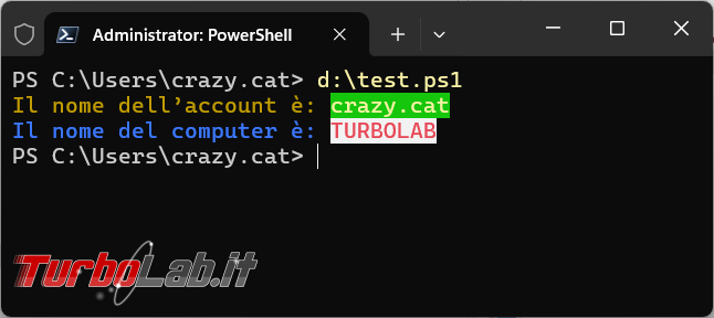 Come personalizzare colori testo cmdlet Write-Host PowerShell