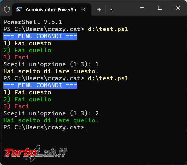 Come personalizzare colori testo cmdlet Write-Host PowerShell