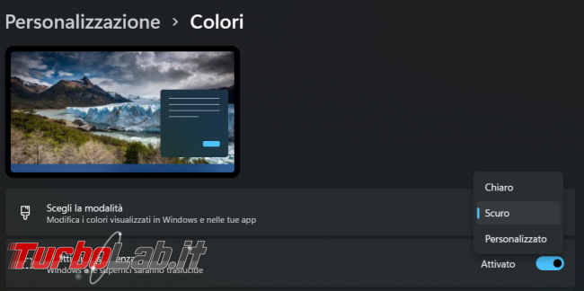 Come personalizzare l’aspetto colori Windows 11