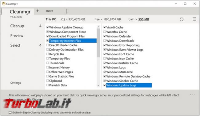 Come pulire disco fisso/SSD Windows 10 Cleanmgr+