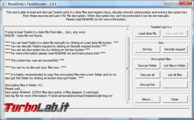 Come recuperare file criptati virus Cryptolocker Tesla
