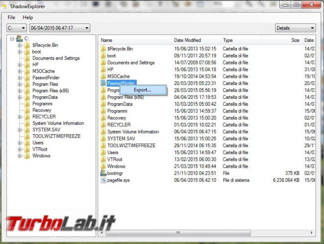 Come recuperare file importanti punti ripristino Windows