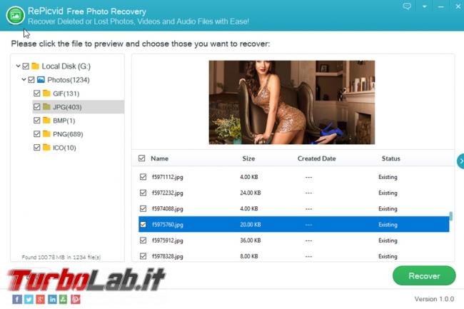 Come recuperare immagini cancellate RePicvid Free Photo Recovery
