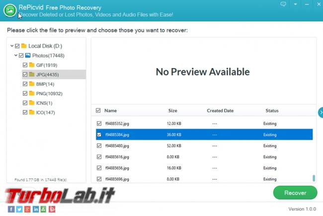Come recuperare immagini cancellate RePicvid Free Photo Recovery