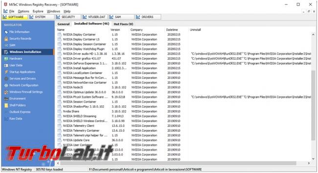 Come recuperare informazioni registro configurazione Windows offline