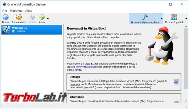 Come registrare video desktop macchina virtuale VirtualBox