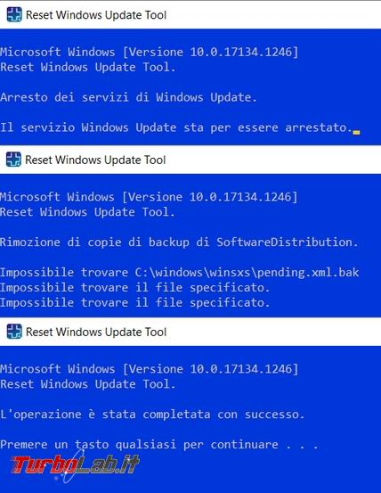 Come resettare componenti Windows Update quando smette funzionare non scarica aggiornamenti