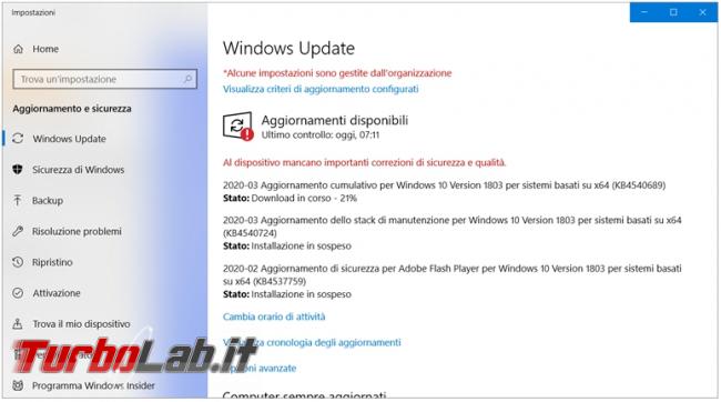 Come resettare componenti Windows Update quando smette funzionare non scarica aggiornamenti