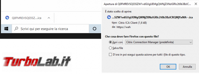 Come riassociare file ICA all’apertura Citrix