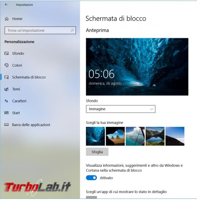 Come riattivare contenuti evidenza Windows 10 (Windows Spotlight)
