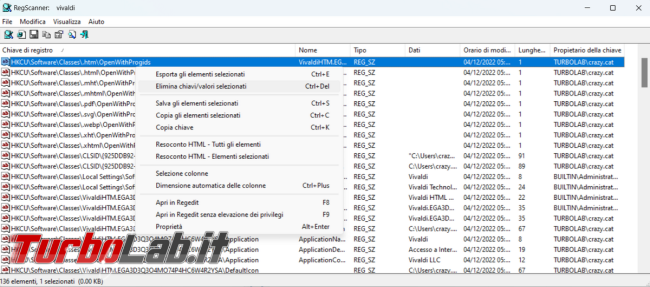 Come ricercare gruppi chiavi registro Regscanner