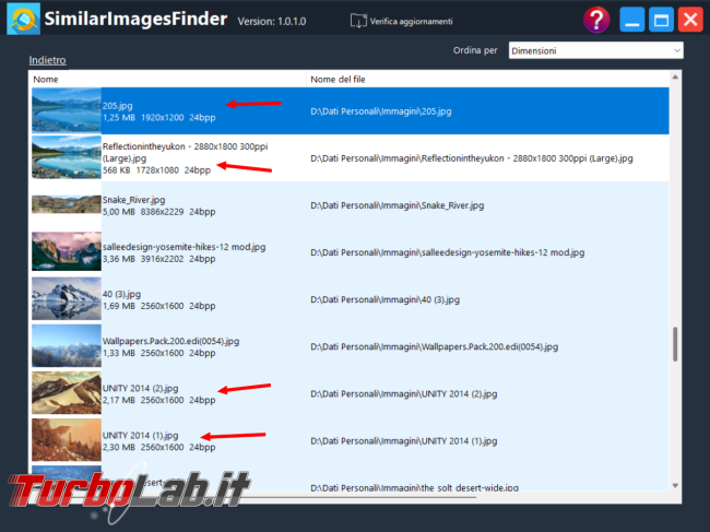 Come ricercare immagini simili duplicate computer SimilarImagesFinder