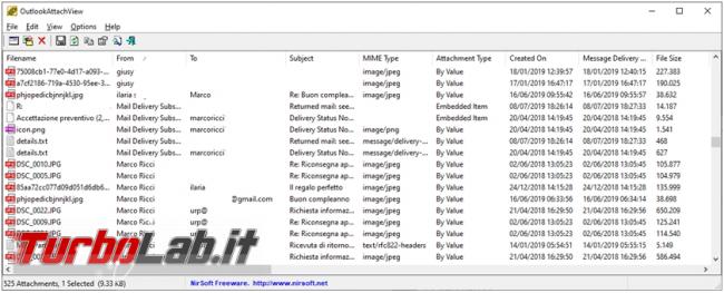 Come ricercare rimuovere allegati più grandi archivio posta PST Outlook