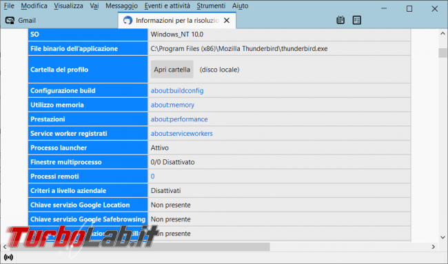 Come ricreare l’indicizzazione archivi Thunderbird ripristinare ricerca ( l’apertura programma)