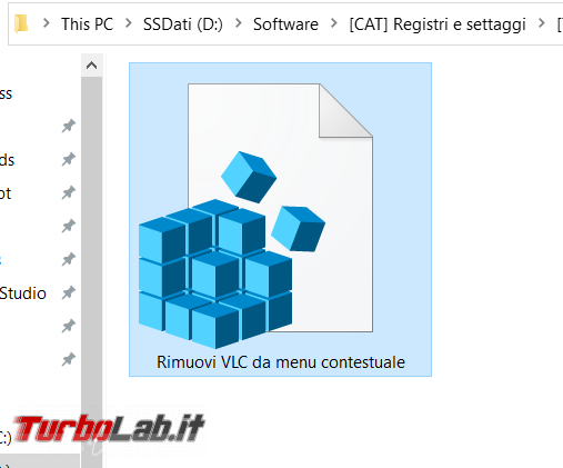 Come rimuovere comandi VLC menu contestuale Esplora file (tasto destro Windows 10)