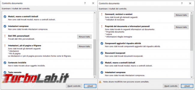 Come rimuovere dati informazioni personali documenti Microsoft Office